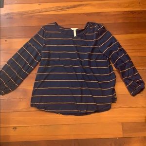 Matilda Jane Orange and Navy Stripe Ladies Top L